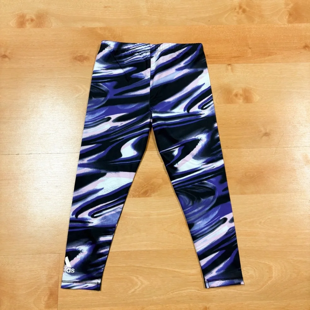 NWT Adidas Pink/Purple & Black 2-Piece Melange Hooded Top & Leggings Size 4